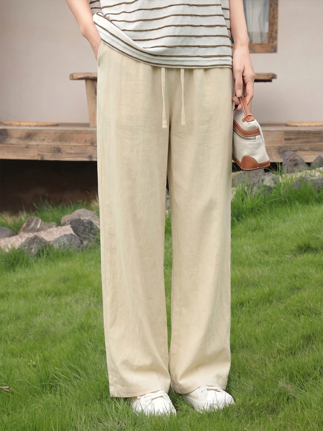 

High Waist Han Han Hemp Casual Pants Women's Summer Thin Hanging Straight Leg Slimming Nine Point Pants WFSY60218