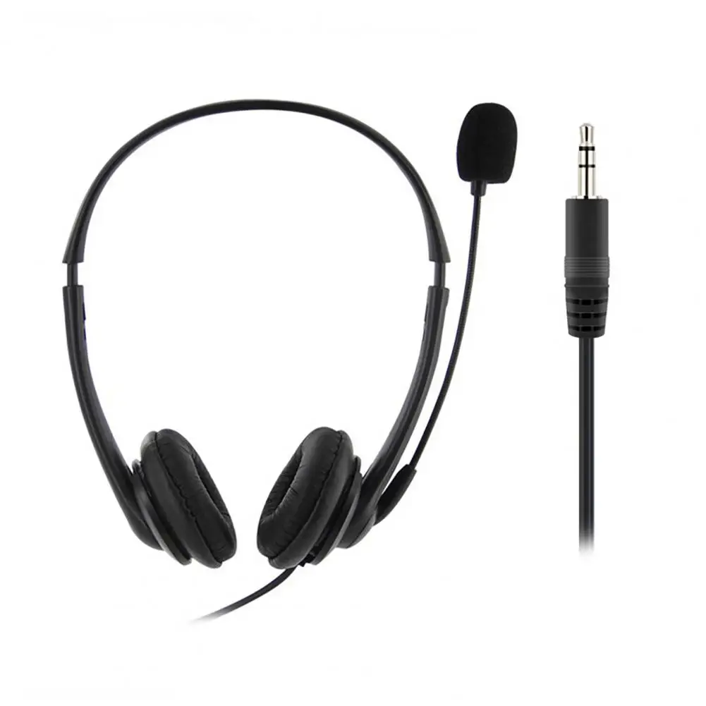 Breathable Customer Service Headset Wire Control Noise Cancelling Great 3.5mm Call Center Headset with Microphone