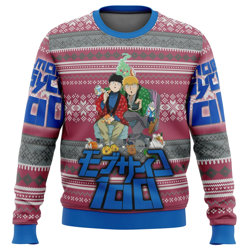 Mob Psycho 100 Alt Ugly Christmas Sweater Gift Santa Claus Pullover Men 3D Sweatshirt And Top Autumn And Winter Clothi