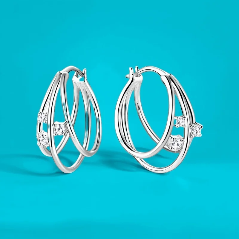 

Серьги с муассанитом, серебро S925, сертифицированная GBA, бесплатная подарочная коробка, стильные модные универсальные украшения для женщин, модные универсальные