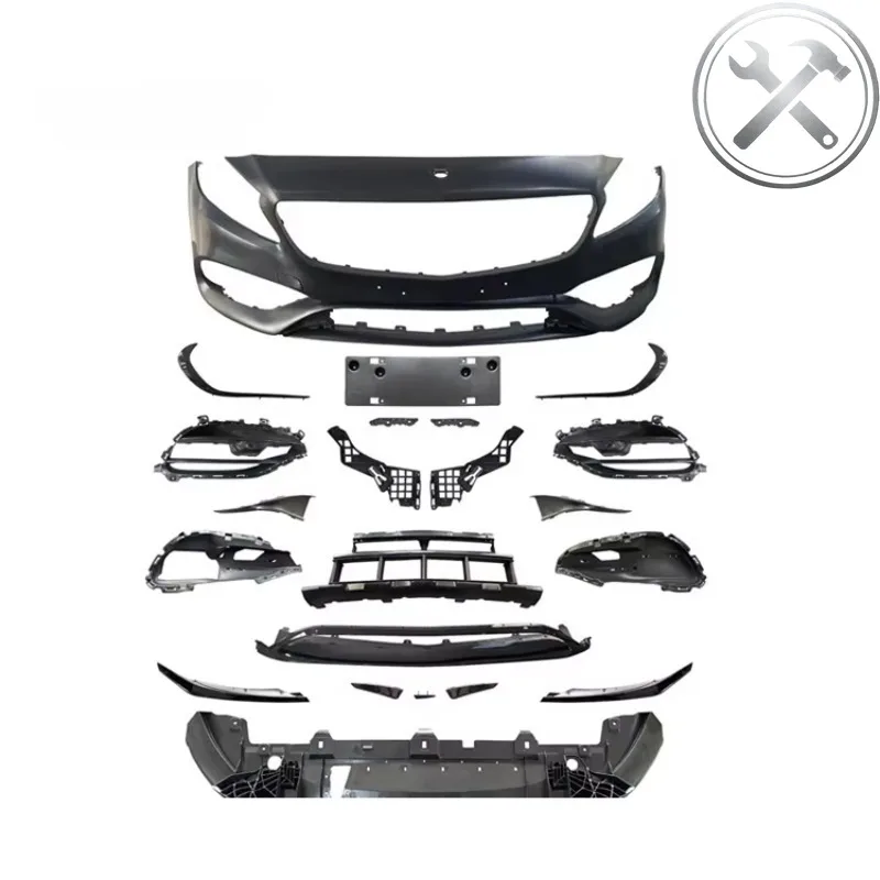 

Aggressive Styling Full A45 Body Kit Front Bumper Grille Rear Diffuser Gloss Black Carbon Look For A Class W176 2013-2018