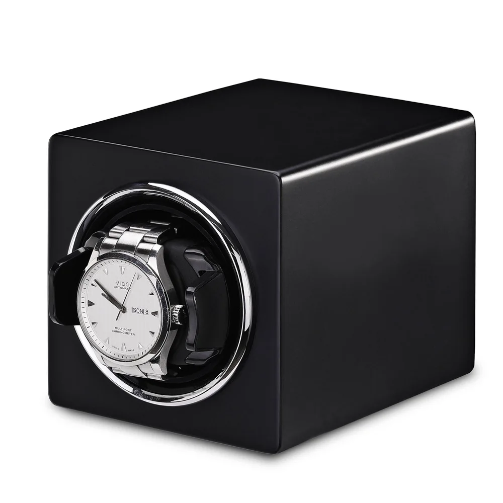 Embers Single Watch Winder Battery Wooden Shaker Watch Boxes Automatic Winder Storage Case Mabuchi Motor