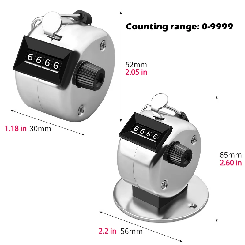 0-9999 يده عداد رقمي الميكانيكية نقطة ونقر أدوات عد الرصيد للقدم المرور البضائع جولف الناس الإحصائيات
