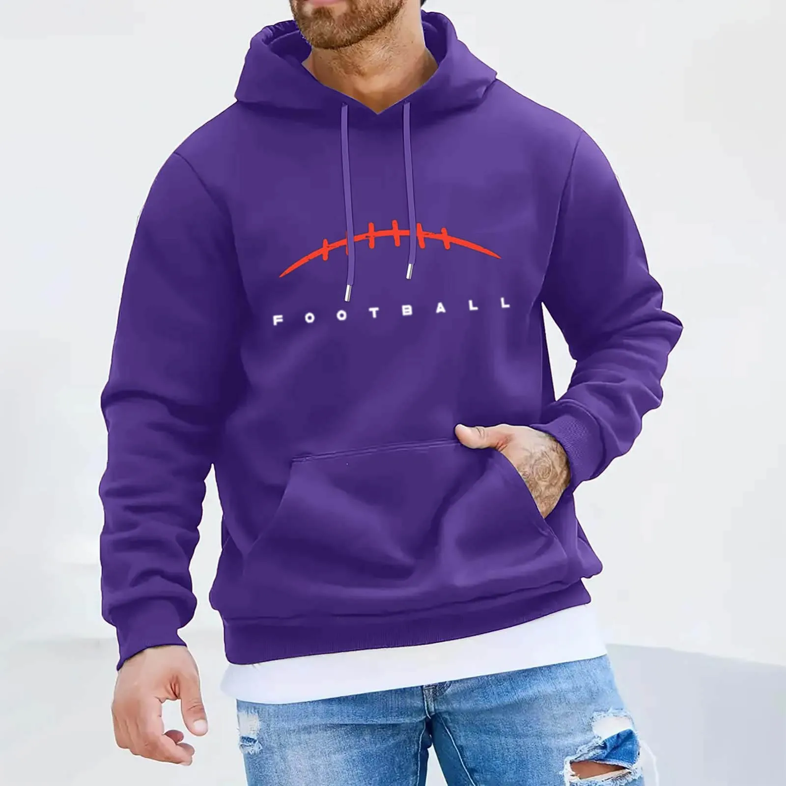 

Men's Rugby Printed Hooded Sweatshirt Men's Vintage Rugby Fans Athletes Sports Pullover Long Sleeve Loose Comfort Hoodie Tops