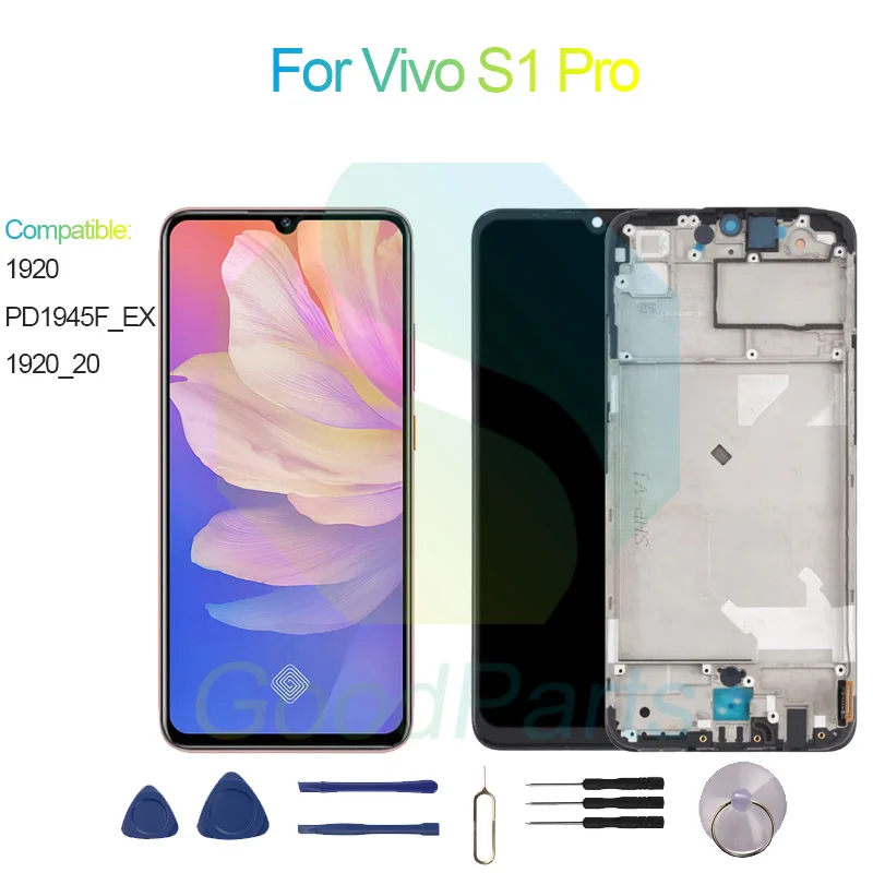 For VIVO S1 Pro Screen Display Replacement 2400*1080 1920, PD1945F_EX, 1920_20 For VIVO S1 Pro LCD Touch Digitizer