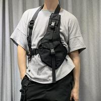 High Quality Tactical Techwear Cargo Vest Bag Men Multifunction Adjustable Hip Hop Chest Bag Casual Crossbody Shoulder Backpack