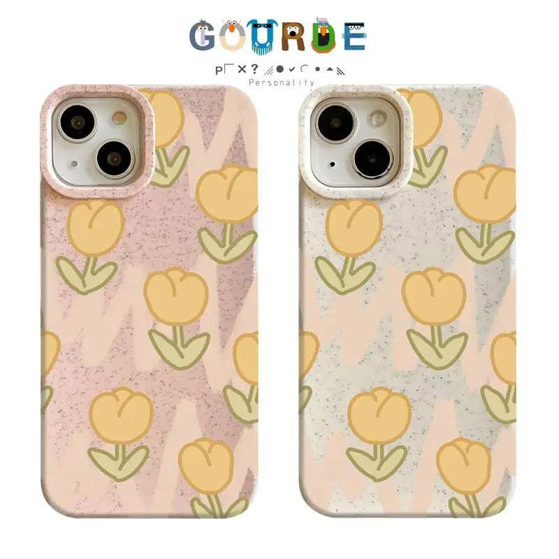 

Gourde Simple Beautiful Tulip patterns Phone Case for Iphone 16 15 14 12 13 11 Pro Max IP 7 8 Plus Iphon X XS XR Xs Max
