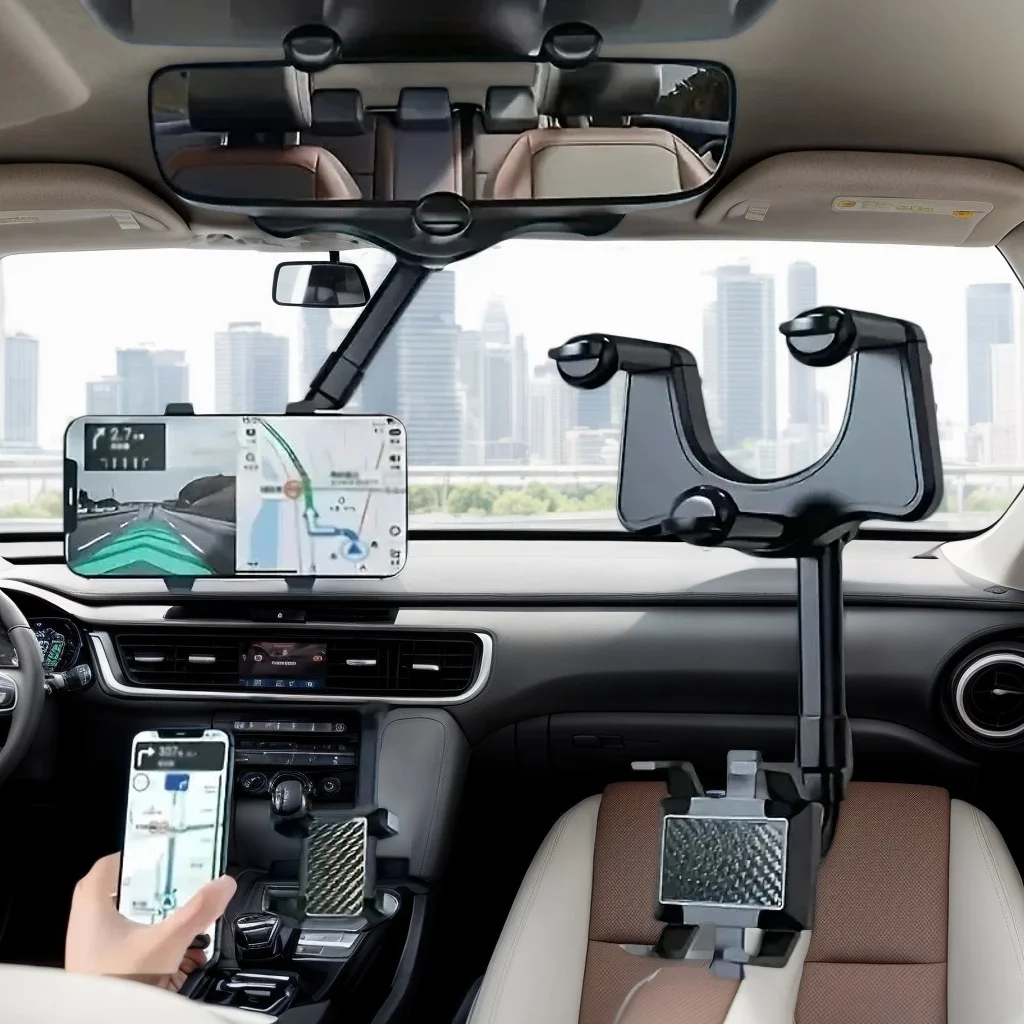 

Универсальный 360° ° Автомобильный держатель для телефона — крепление для зеркала заднего вида с регулируемым складным кронштейном для GPS-навигации