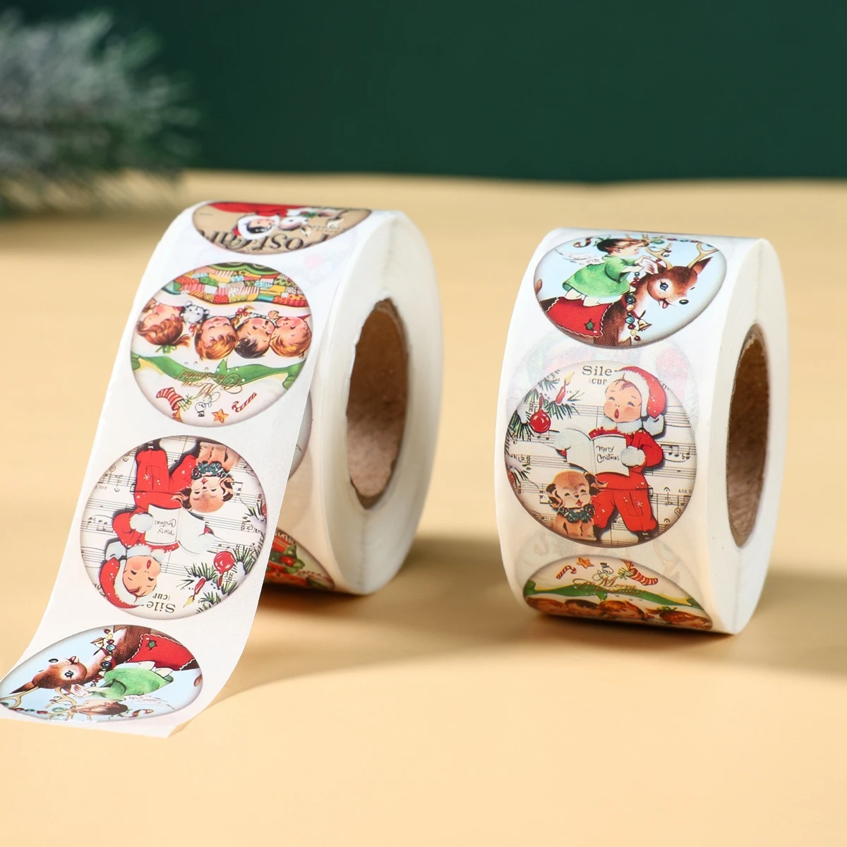 ﻿ 500 pezzi adesivi natalizi decorazione di buon Natale etichette sigillo per feste di Natale Capodanno adesivo per decorazioni per pacchetti di cottura regalo fai da te