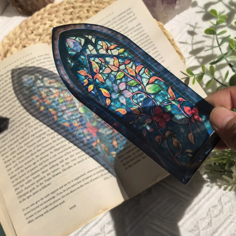 Translucent Stained Window Bookmark Hand Account Decoration Dreamy Pattern Sun Catcher Ornament Light Flow Shadow