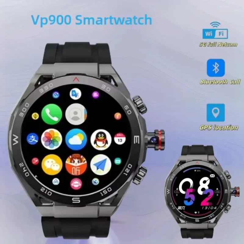 

VP900 Смарт-часы с GPS-навигацией AMOLED HD-экраном Fitness4G SIM-карта Камера Видеозвонок Водонепроницаемые Смарт-часы 2025 Новинка