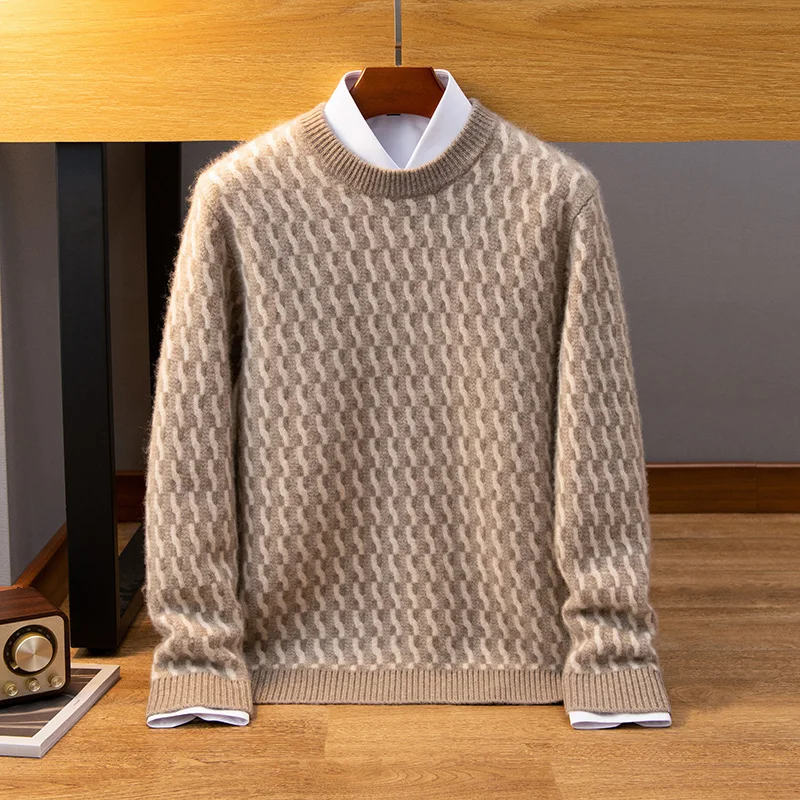 DjzDsm Top da uomo in puro cashmere al 100% con scollo a O maglione di cashmere caldo di fascia alta maglione casual con cappuccio autunno/inverno nuova collezione