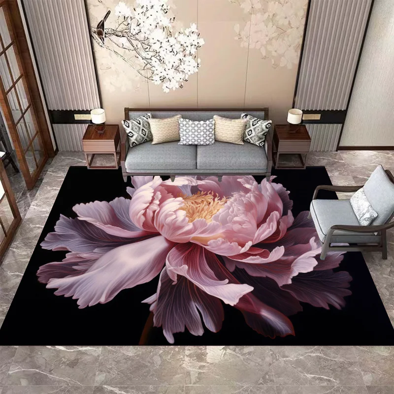 Thickened Fluffy Living Room Rug 3D Flowers Floor Mats Lounge Rug Modern Luxury Living Room Decoration Bedroom Big Size Carpets