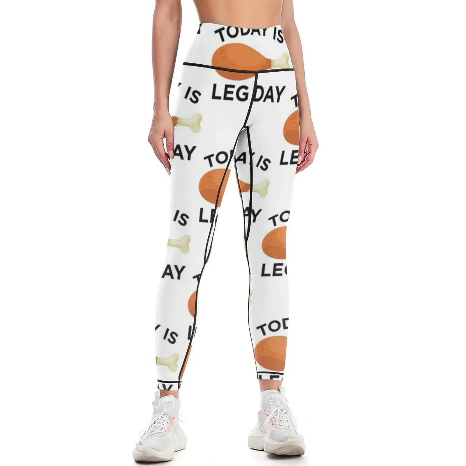 

Today is Leg Day Thanksgiving Funny Turkey Trot Gift Leggings Women's sports pants Sportswear woman gym Womens Leggings