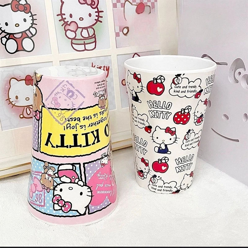 Hello Kitty Sanrio Rinse Cup Kawaii Cute Cartoon Students Toothbrush Quilt Anti-Fall Large Capacity Mouthwash Cup Toys Gifts