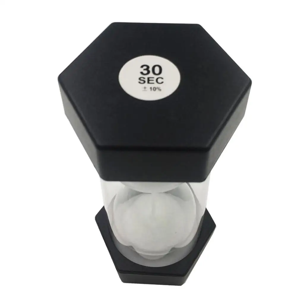 Hex 30-second Sand Timer Yoga Clock Hourglass Sandglass Gift Black