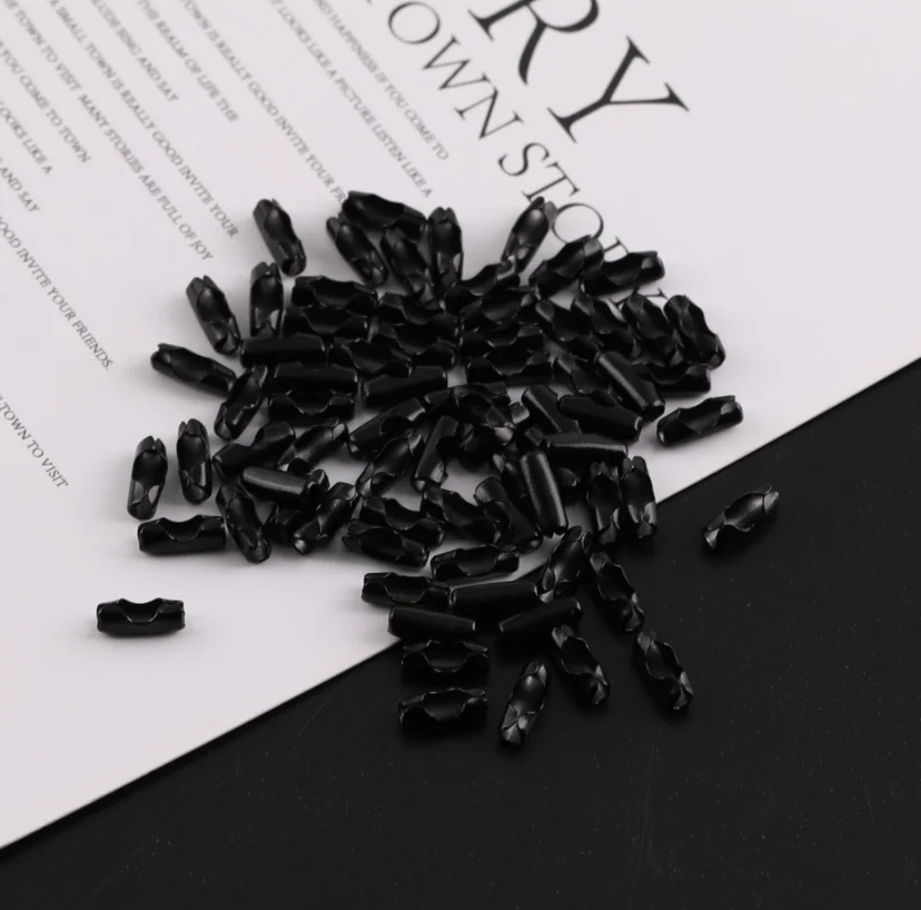 

Lot 100pcs Black 3mm/4mm Stainless steel End Clasp Bead chain connector jewlery findings DIY fittings