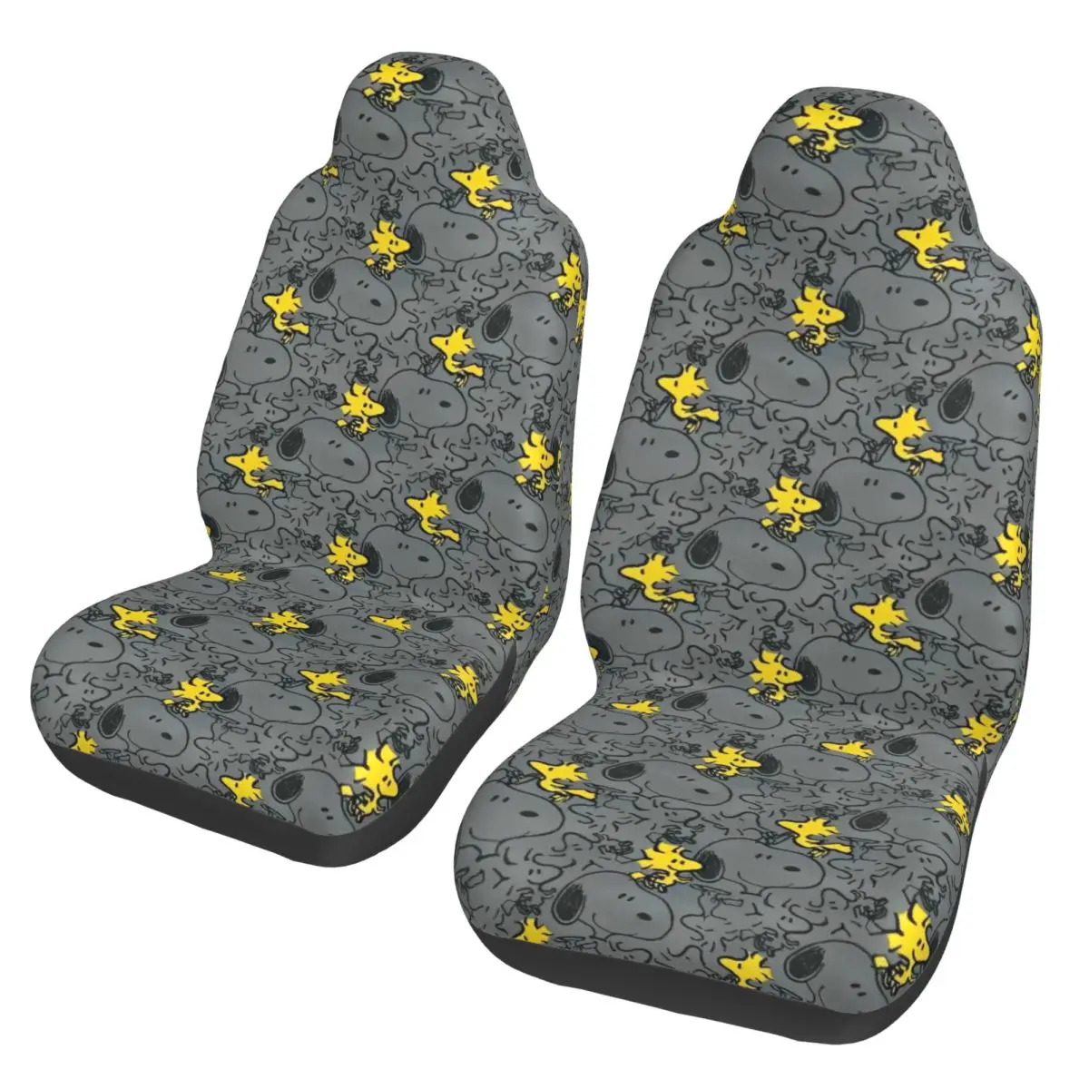 Snoopys Cartoon Dog Car Accessory Front Seat Covers for Vehicles Breathable Universal Fit Seat Covers for Car Suv Truck