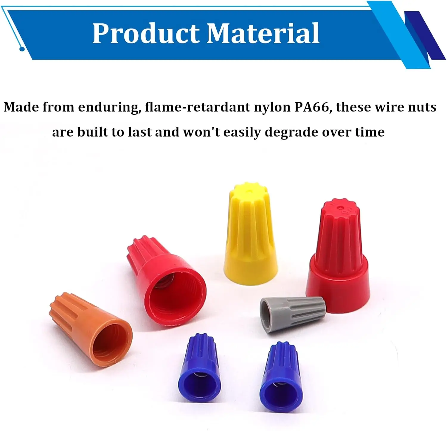 180 قطعة من موصلات الأسلاك، موصلات الأسلاك الكهربائية العازلة مع زنبرك، أغطية الأسلاك المحمولة للاتصال السريع