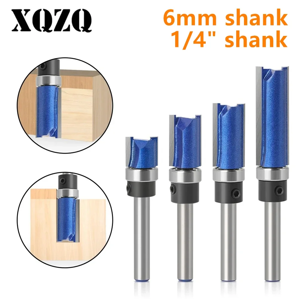

1PCS 1/4 In 6mm Shank Cutter Router Bit Trimming Woodworking Milling Cutter Dual Blades