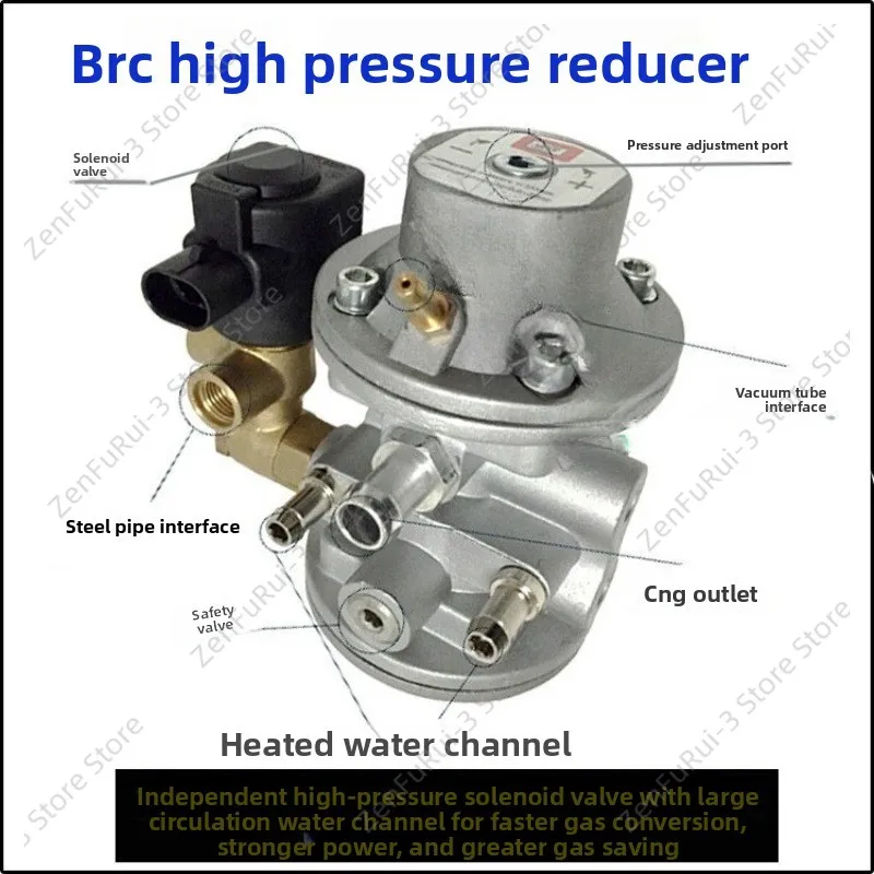 Auto CNG High Pressure Reducer, Multi-point Direct Injection Fuel To Gas Conversion Kit, Compatible with BRC
