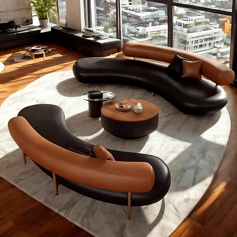 Round Curved Living Room Sofas Pouf Armchair Couch Lazy Office Living Room Sofas Recliner Sectional Muebles Library Furniture