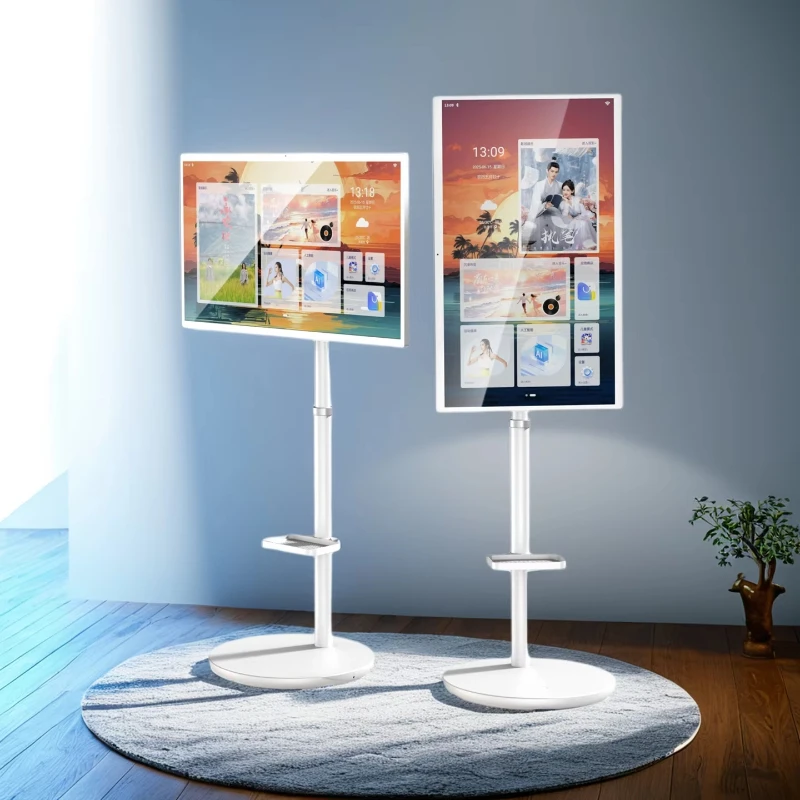 

Movable 27 inch digital signage can roll up smart TV display full high definition portable display mobile portable smart TV