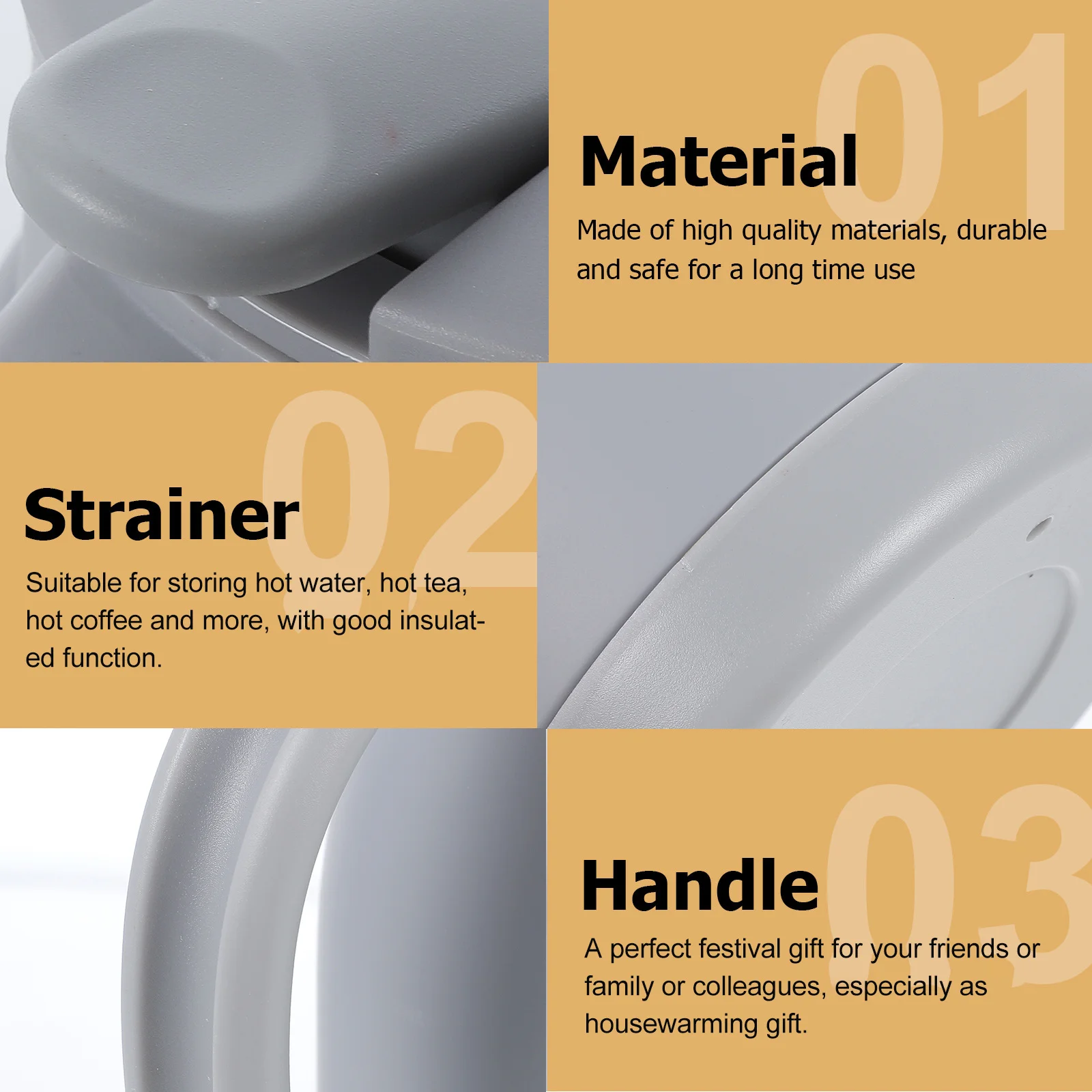 

1Pcs Thermal Kettle Portable Insulated Hot Water Bottle for Home Office Travel Vacuum Insulated Kettle Heat Storage