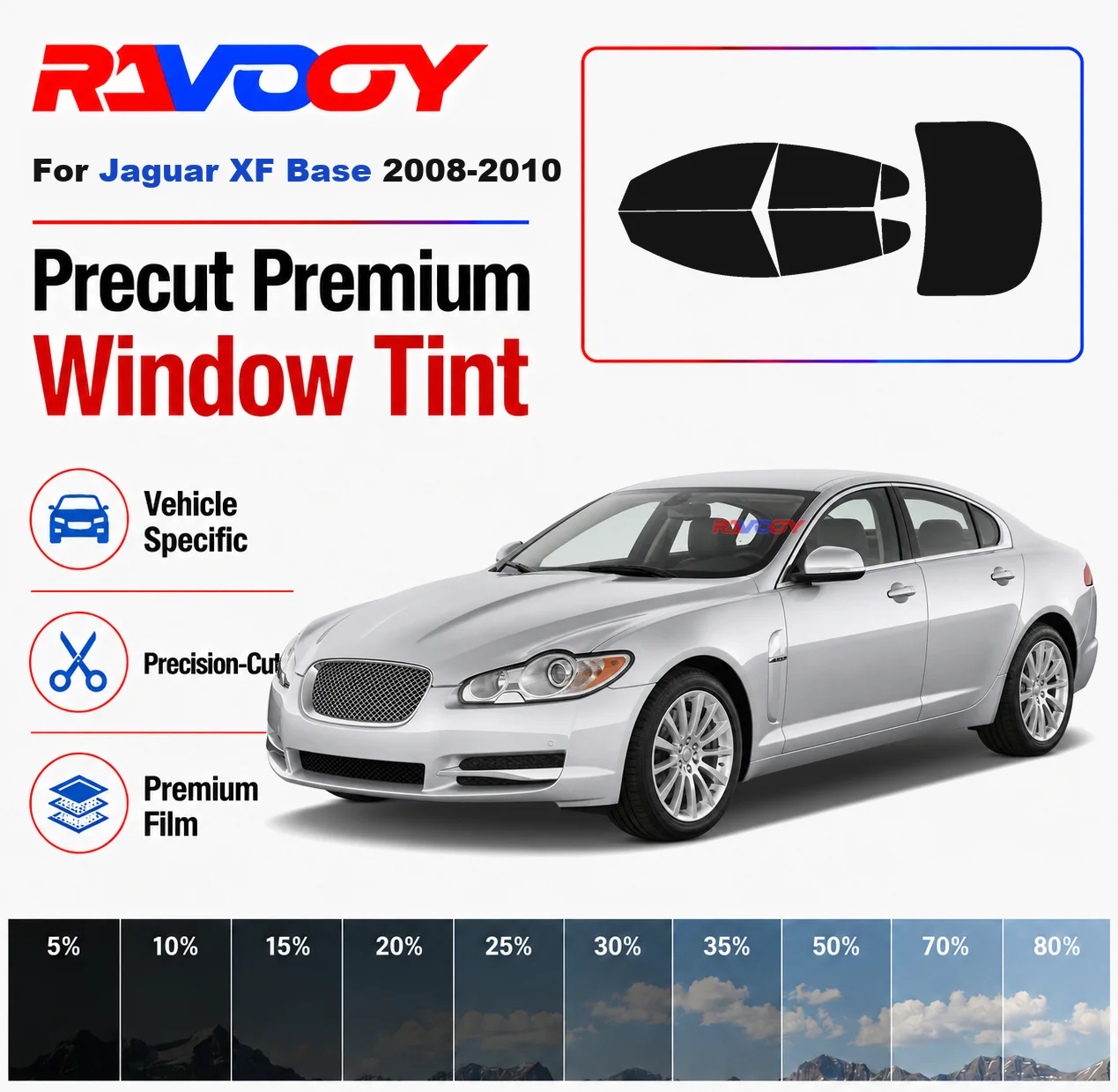 premium-precut-window-tint-kit-front-rear-windows-rear-windshield-for-jaguar-xf-base-2008-2010-complete-set-nano-ceramic-film