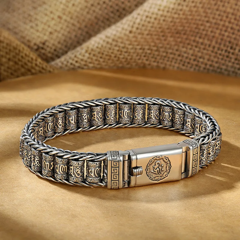 Neues Armband aus 925er-Sterlingsilber, Vintage-Kette, flache Seitenkette, Karabinerverschluss für Damen und Herren, Hochzeit, Verlobung, Schmuck, Geschenke