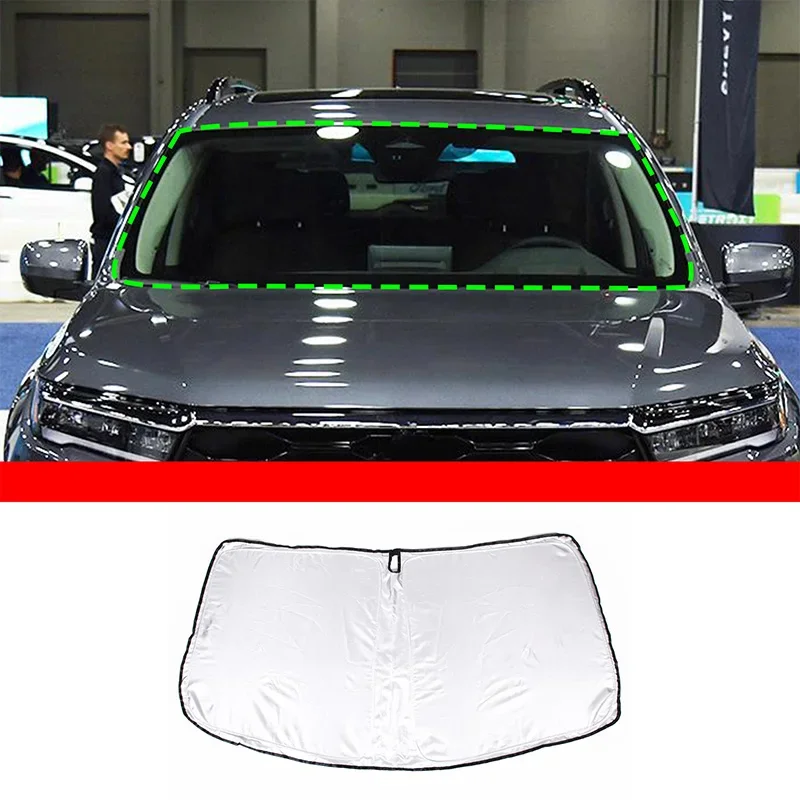 

For Honda Pilot 2016-2022 Car Front Windshield Sunshade Sun Protection Visor Sunshade Silver Tape Sunshade Accessories