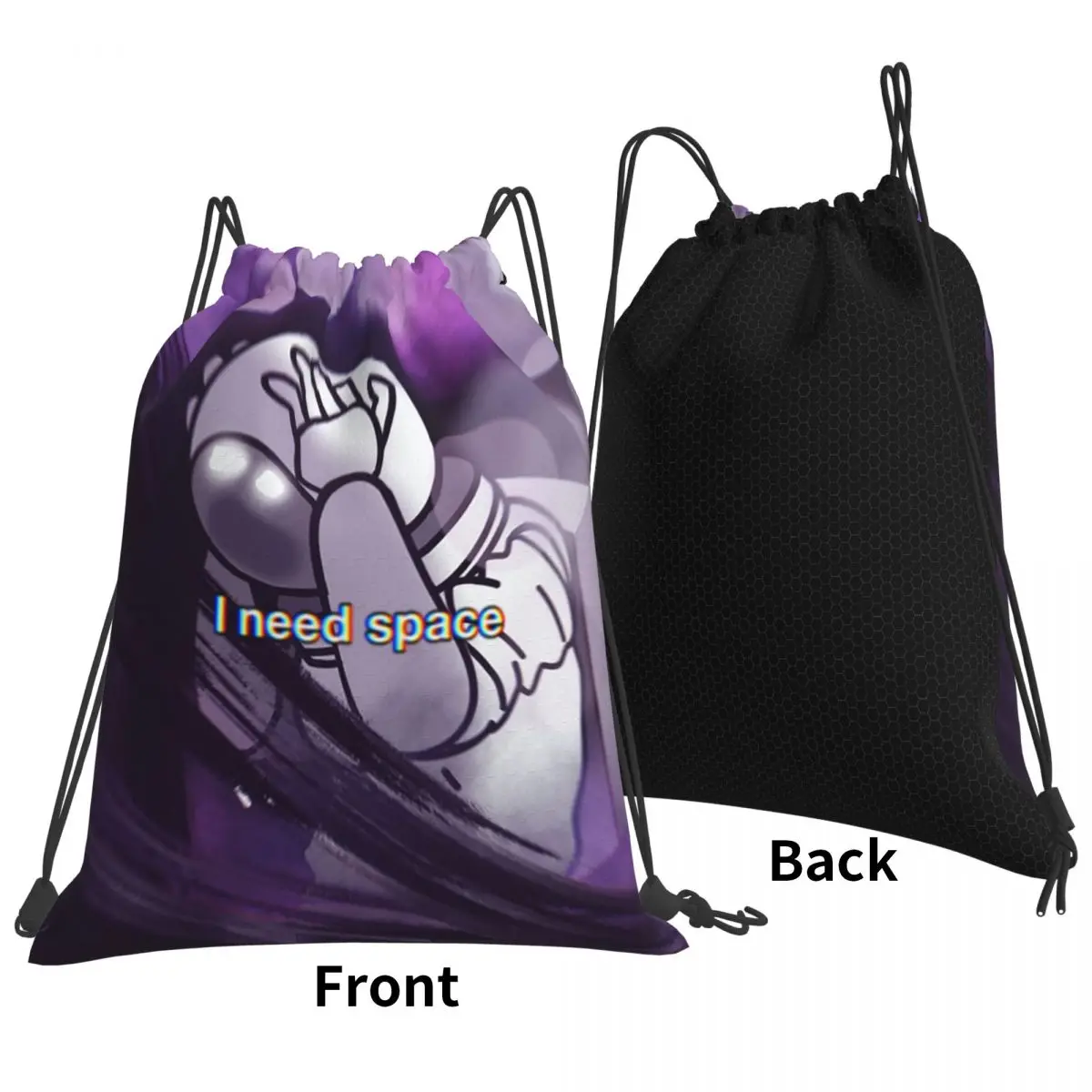 

I Need Space Astronaut Backpacks Portable Drawstring Bags Sports Bag Book Bags for Travel School