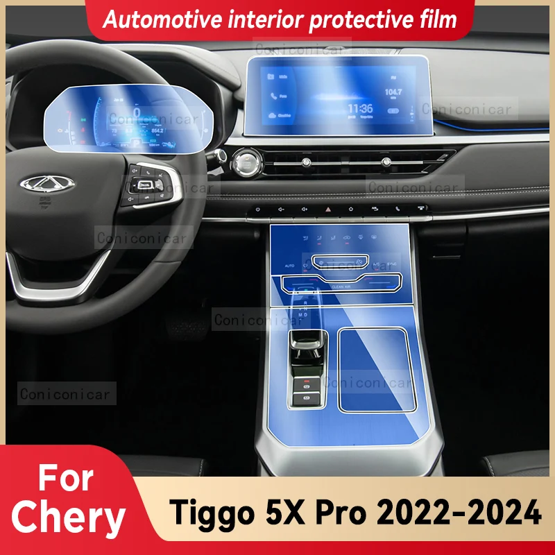 

For Chery Tiggo 5X Pro 2022-2024 Hybrid Accessories TPU Gearbox Panel Dashboard Interior Protective Film Sticker Anti-Scratch