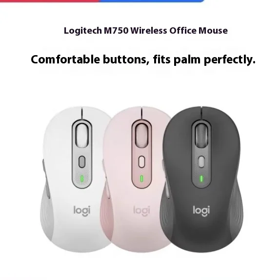 لوجيتك الرائد الرسمي M750/M650/M650L ماوس لاسلكي مع بلوتوث للاستخدام المكتبي المنزلي وأجهزة الكمبيوتر المحمولة وأجهزة الكمبيوتر المكتبية.