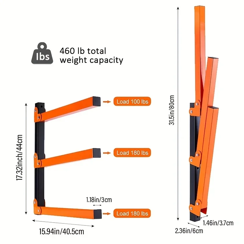 2 قطعة الثقيلة المعادن الخشب المنظم رف الحائط الخشب تخزين الرف ورشة عمل المنظم داخلي في الهواء الطلق المرآب أداة خزانة #6