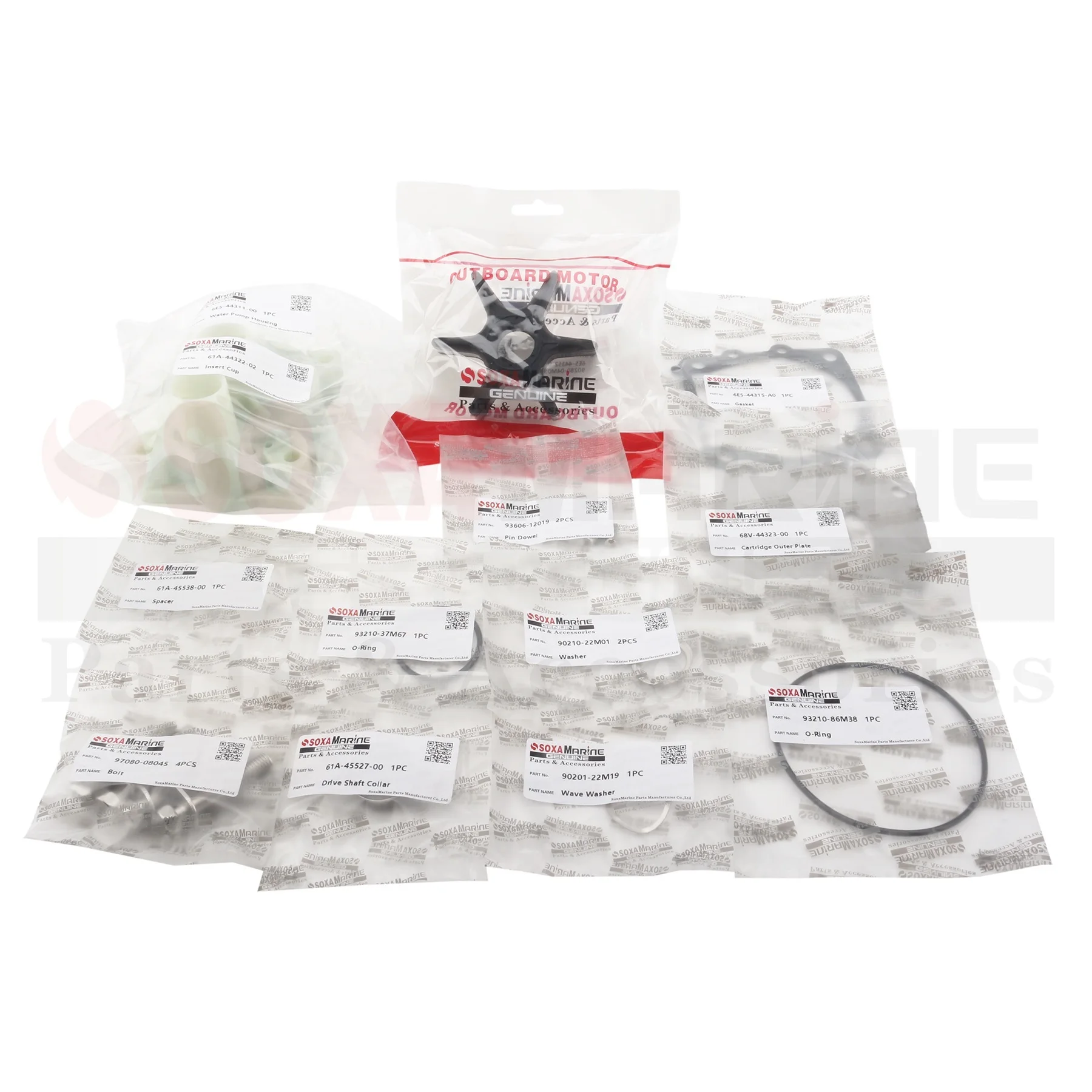 

68V-W0078-00 Water Pump Impeller Kit Compatible with Yamaha 4 Stroke 75 To 115 HP Boat Outboard Engines Replaces 68V-W0078-01