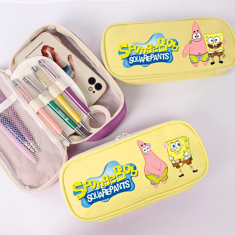 Neue Spongebob Niedliche Federmäppchen Kawaii Cartoon Bedruckte Stifttasche Jungen Mädchen Schreibwaren Schulbedarf Kinder Geburtstagsgeschenke