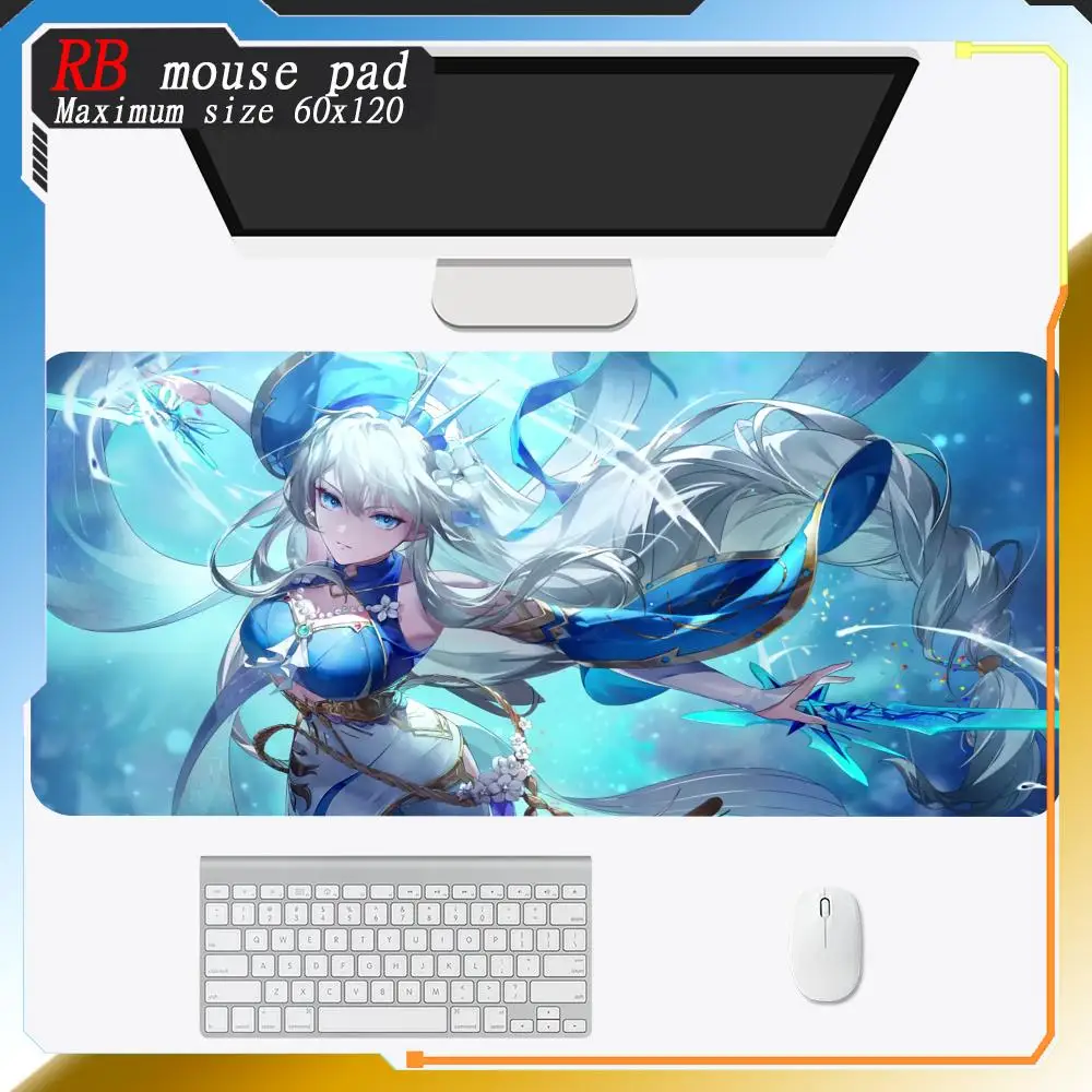 Large Computer Mouse Pad Honkai Impact 3 Pc Gamer Cabinet Desk Mat Elysia Gaming Accessories Keyboard Non-slip Mats Mousepad Xxl