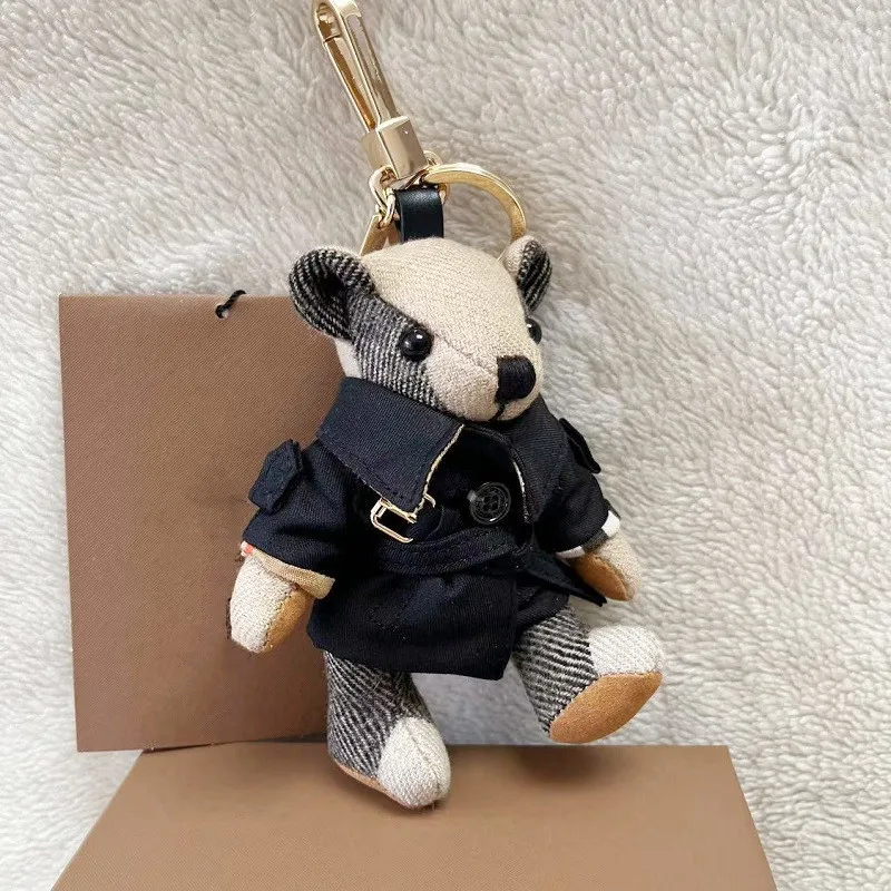 luxury-trench-coat-teddy-bear-pendant-cashmere-plaid-handmade-keychain-car-bag-charm-fashion-accessory-gift