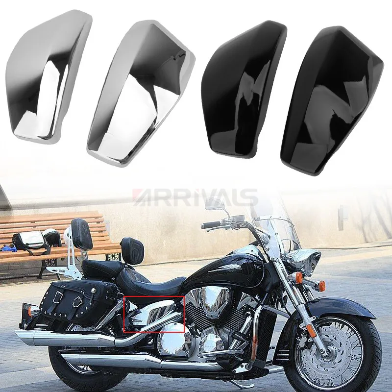 Motorcycle Chrome Black Battery Fairing Cover For Honda VTX1300 VTX 1300 2003-2009 R/Retro S/Spoke C/Custom T/Tourer