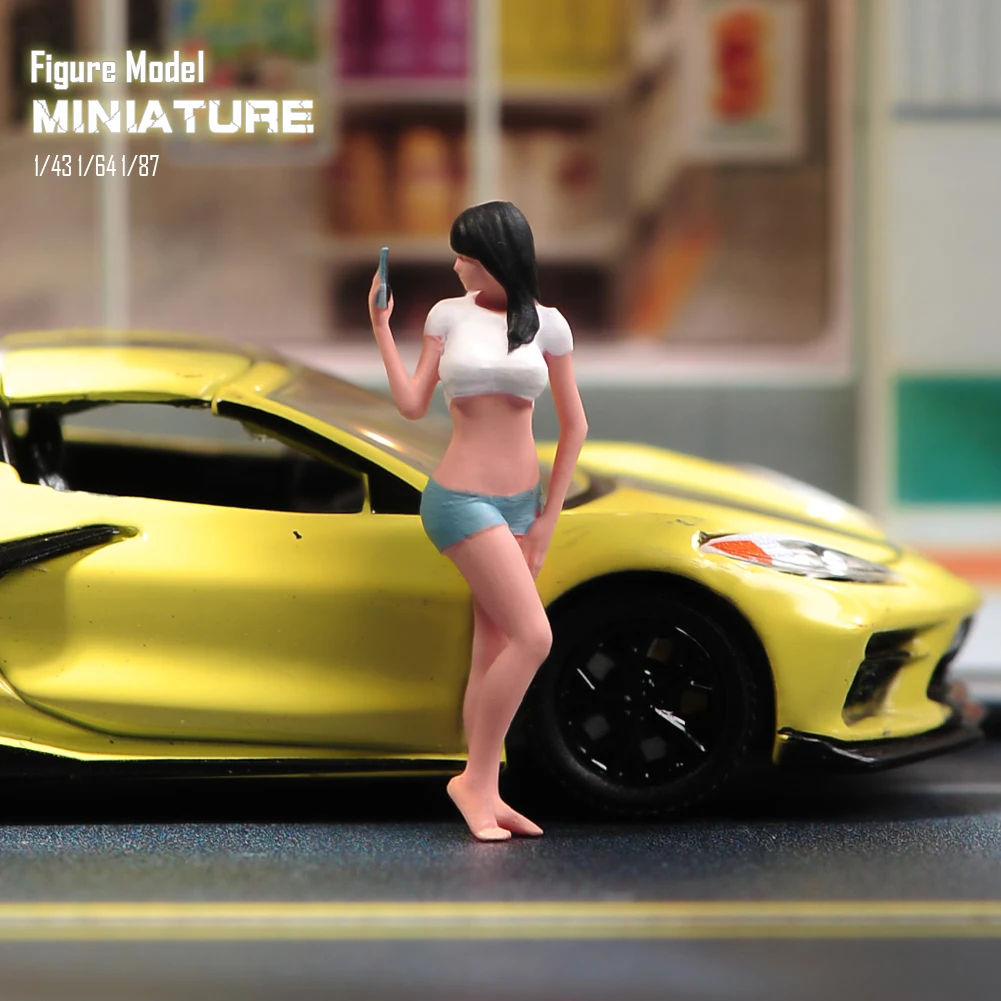 

ANT Resin 3D Print 1/87 1/64 1/43 Beautiful Woman Sun Hat Diorama Figure Model Miniature Creative Photography Cars Vehicles Toy