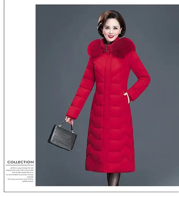 Middle Aged Mother Down Cotton Jacket 6XL Winter Oversized Thick Hooded Coat Windproof Rainproof Female Warm Long Parka Overcoat