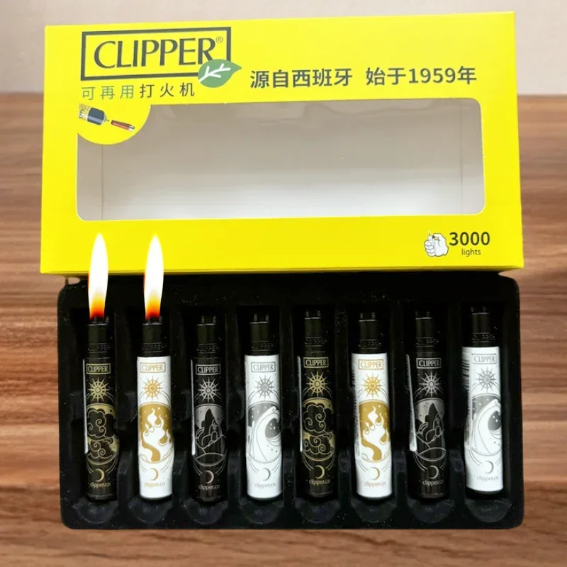 Newest Clipper Lighters Personalized Pattern Nylon Wheel Lighters Butane Gas Classic Open Flame Clipper Lighter Collection Gifts