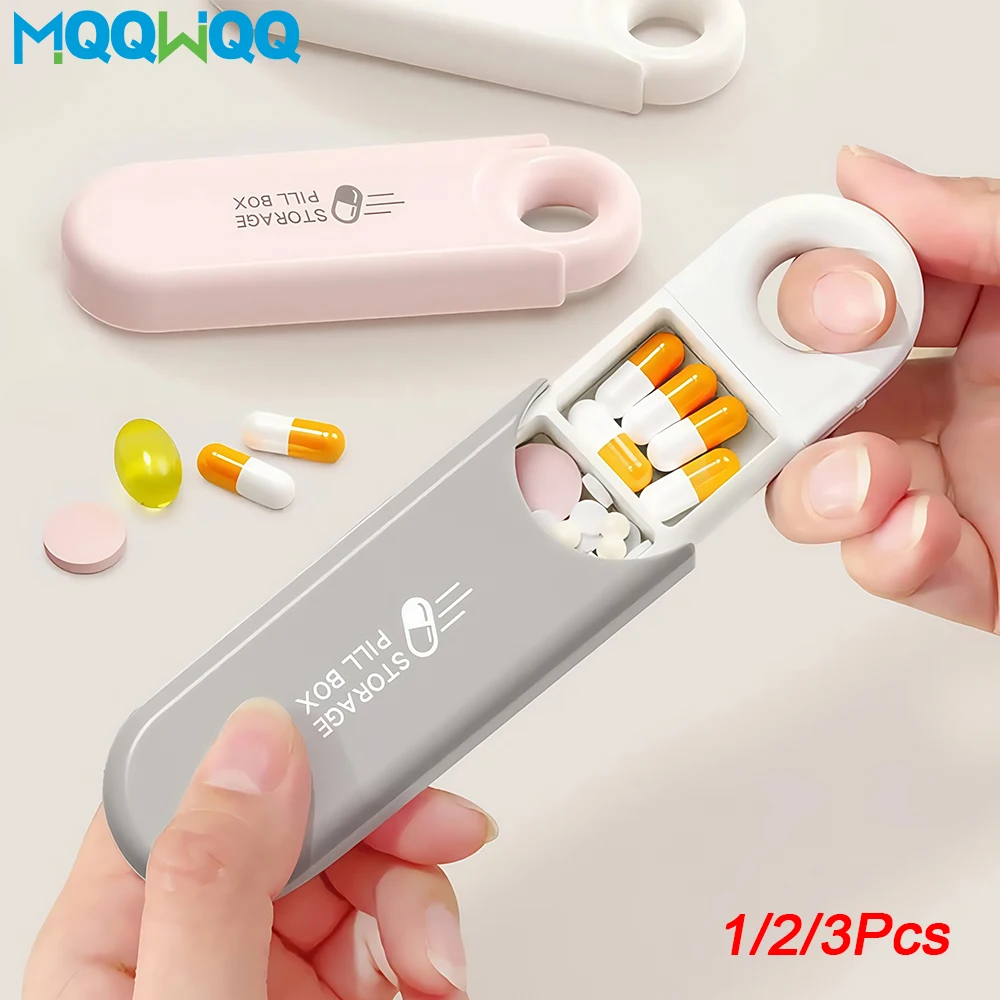 1-3Pcs Portable Mini Pill Case,Travel Pill Organizer,Weekly Medicine Box 3 Time a Day,Filling Vitamins Drugs Fish Oil Supplement
