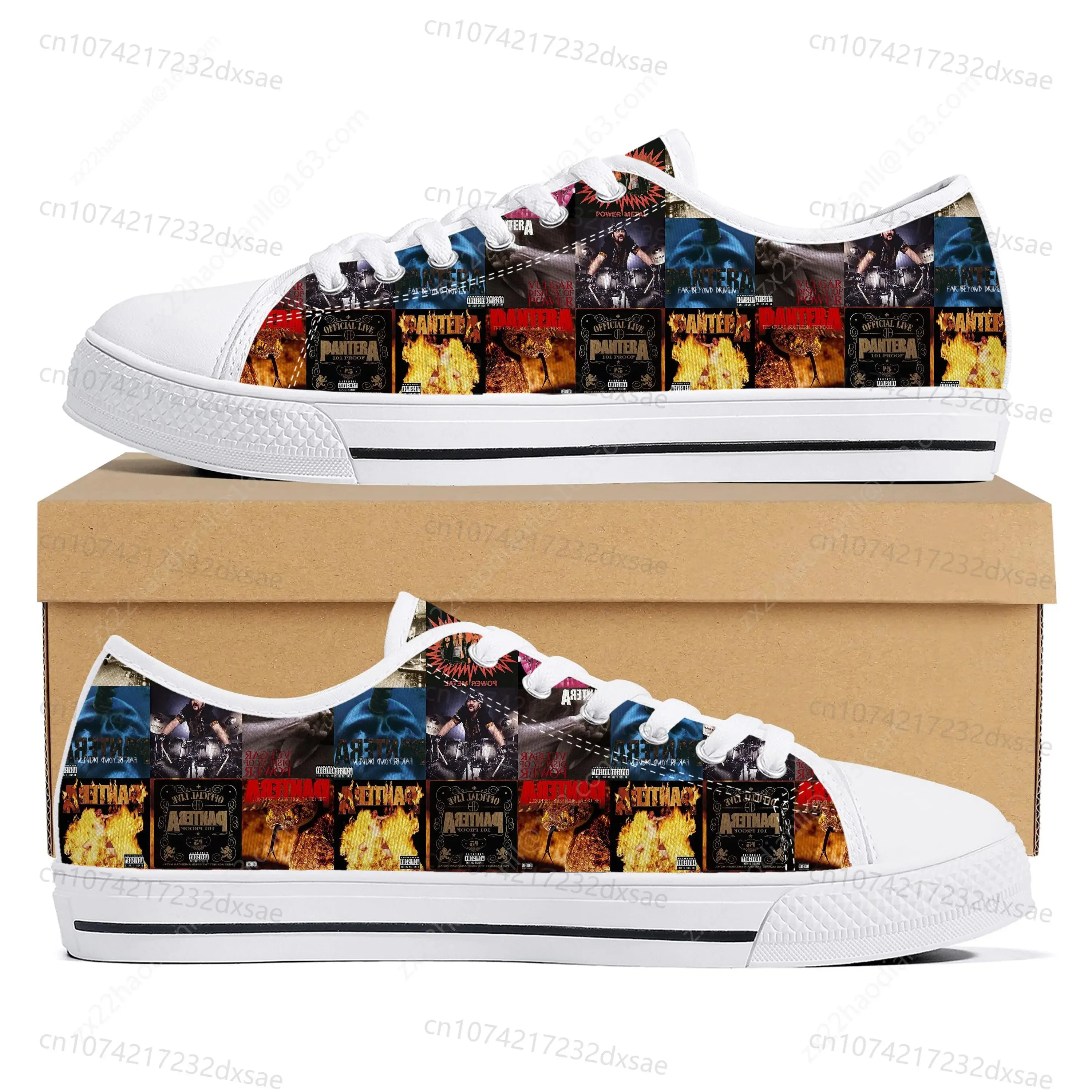 Pantera Metal Band Pop Low Top High Quality Sneakers Mens Women Teenager Canvas Sneaker Casual Couple Shoes Custom Shoes