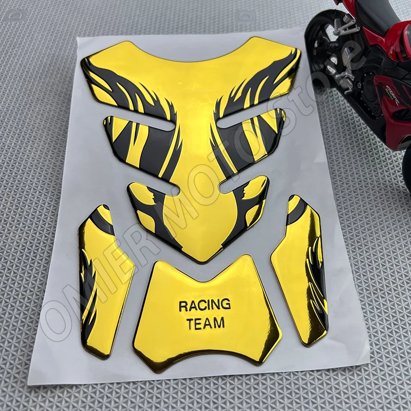 Para honda yamaha fishbone 3d tanque almofada da motocicleta adesivos protetor de gás óleo capa decoração chama acessórios