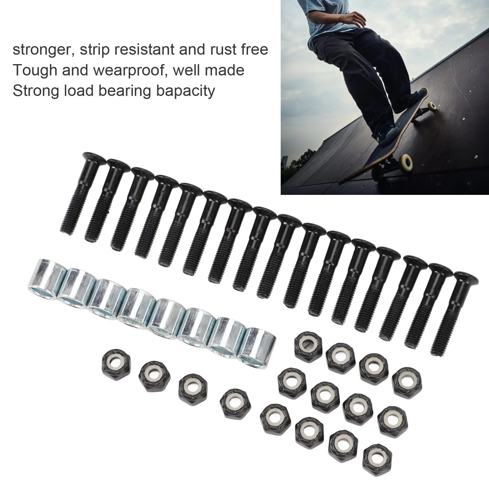 Zk30 Skateboard Hardware Kit Longboard Montage teile mit 16 Schrauben 16 Muttern 8 Unter leg scheiben 29mm