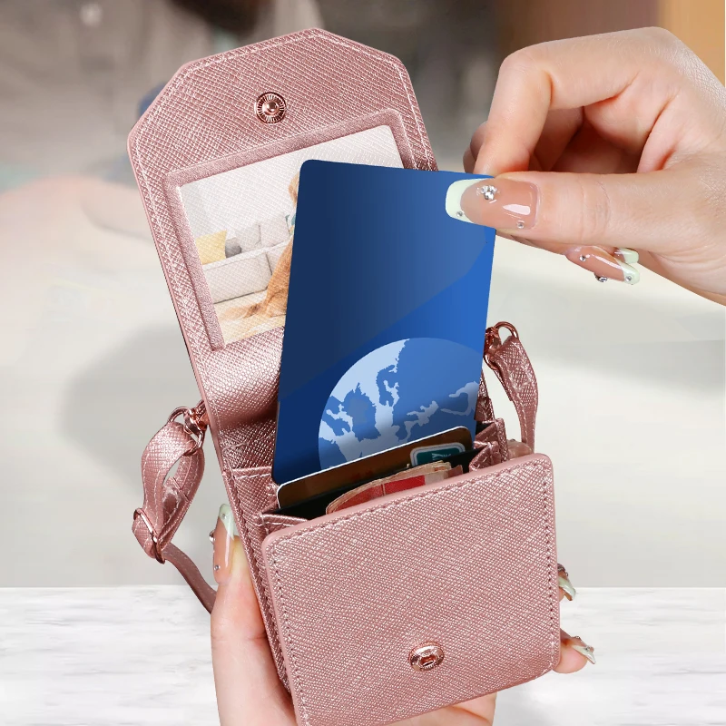 VIETAO-funda de cuero PU para tarjetas bancarias, billetera para teléfono con cordón cruzado, Compatible con Samsung Galaxy Z Flip7 6 Flip5 Flip4 Z3