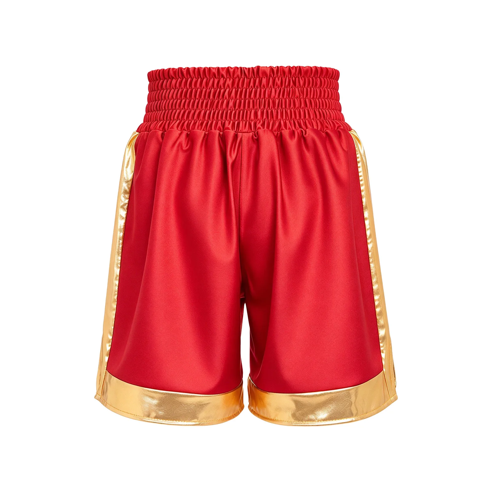 Kids Boys Metallic Lion Printed Boxing Shorts Elastic Waist Side Slit Muay Thai Bottoms Training Grappling Kickboxing Trunks