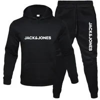 Jack and Jones Men's Top Sportswear Fashion Polar Shirt Two piece Casual Top Long Sleeve Top Running Pants Top Set